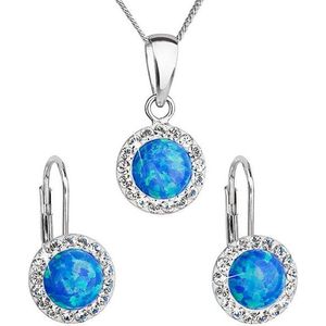 Evolution Group Trblietavá súprava šperkov 39160.1 & blue s.opal (náušnice, retiazka, prívesok) vyobraziť