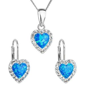 Evolution Group Srdiečková súprava šperkov 39161.1 & blue s.opal (náušnice, retiazka, prívesok) vyobraziť