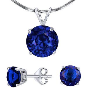 Silvego Strieborný set šperkov s tmavo modrým krištáľom JJJS8TM1 (náušnice, prívesok) vyobraziť