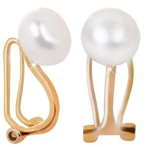 JwL Luxury Pearls Pozlátené náušnice klipsy s pravou perlou JL0399 vyobraziť