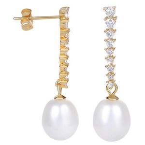 JwL Luxury Pearls Pozlátené perlové náušnice s kryštálmi JL0405 vyobraziť