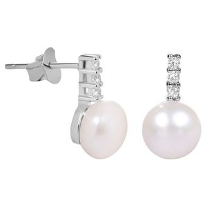 JwL Luxury Pearls Strieborné náušnice s perlou a zirkónmi JL0406 vyobraziť