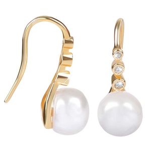 JwL Luxury Pearls Pozlátené strieborné visiace náušnice s pravou perlou JL0411 vyobraziť