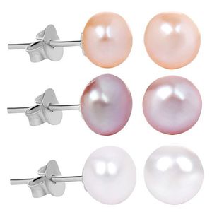 JwL Luxury Pearls Zvýhodnená sada 3 párov perlových náušníc - biele, lososové, fialové JL0426 vyobraziť
