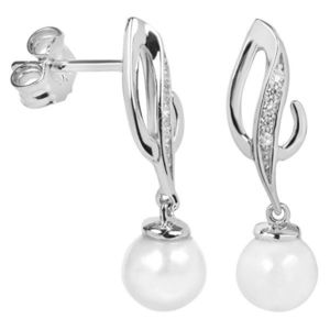 Silver Cat Elegantné náušnice so zirkónmi a perličkou SC284 vyobraziť