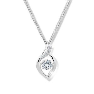 Modesi Nádherný náhrdelník s kryštálom a zirkónmi M43066 (retiazka, prívesok) vyobraziť