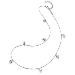 Oliver Weber Oceľový náhrdelník s perličkami Stay 11916 vyobraziť