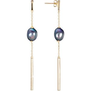 JwL Luxury Pearls Pozlátené strieborné náušnice s pravou modrou perlou JL0463 vyobraziť