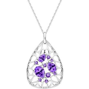 Preciosa Elegantný strieborný náhrdelník Lyra Violet 5260 56 (retiazka, prívesok) vyobraziť
