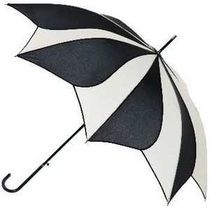 Blooming Brollies Dámsky palicový vystreľovací dáždnik Black and Cream Swirl Umbrella EDSSWB/C vyobraziť