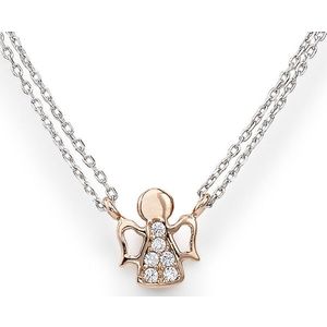 Amen Ružovo pozlátený strieborný náhrdelník so zirkónmi Angels CL2ABR vyobraziť