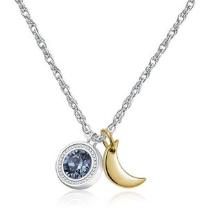 S`Agapõ Oceľový náhrdelník s kryštálom a polmesiacom Lucky Light SKT04 vyobraziť