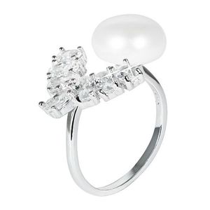 JwL Luxury Pearls Luxusný strieborný prsteň s pravou perlou a kryštály JL0547 vyobraziť