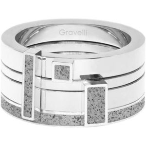 Gravelli Sada štyroch prsteňov s betónom Quadrium oceľová / sivá GJRWSSG124 50 mm vyobraziť