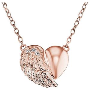 Engelsrufer Ružovo pozlátený strieborný náhrdelník Srdce s krídlom a zirkónmi ERN-LILHW-R vyobraziť