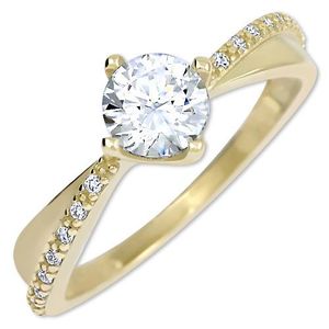 Brilio Zlatý dámsky prsteň s kryštálmi 229 001 00806 50 mm vyobraziť
