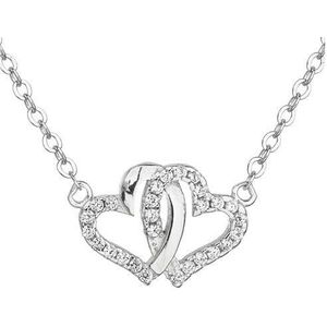 Evolution Group Strieborný náhrdelník so zirkónom biele srdce 12006.1 vyobraziť