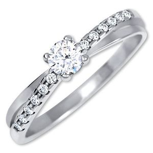 Brilio Pôvabný prsteň s kryštálmi z bieleho zlata 229 001 00810 07 50 mm vyobraziť