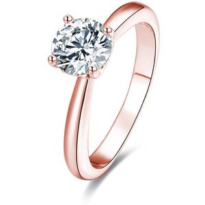 Beneto Ružovo pozlátený strieborný prsteň s kryštálmi AGG201 56 mm vyobraziť