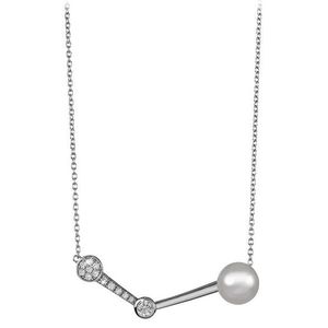 Silver Cat Štýlový strieborný náhrdelník so zirkónmi a perlou SC337 vyobraziť