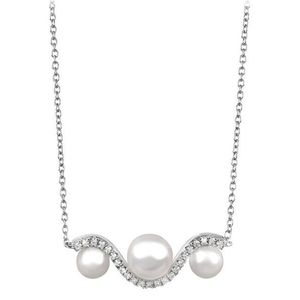 Silver Cat Elegantný strieborný náhrdelník so zirkónmi a perlou SC340 vyobraziť