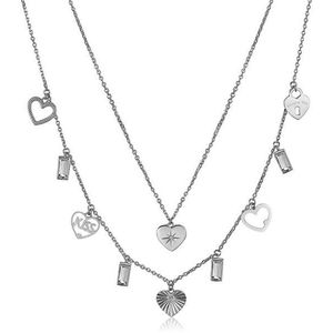 Brosway Oceľový náhrdelník s príveskami Chant BAH29 vyobraziť