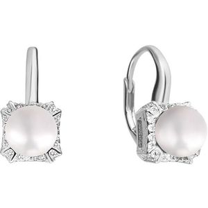 JwL Luxury Pearls Strieborné náušnice s bielou perlou a zirkónmi JL0594 vyobraziť