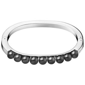 Calvin Klein Pevný oceľový náramok s čiernymi perličkami Circling KJAKMD04010 5, 8 x 4, 6 cm - S vyobraziť
