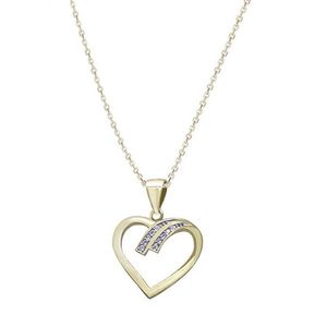 Beneto Pozlaceý strieborný náhrdelník so srdcom AGS1138 / 47-GOLD (retiazka, prívesok) vyobraziť