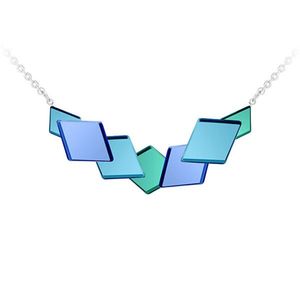 Preciosa Netradičné oceľový náhrdelník fragmentom s modrým krištáľu 7374 67 vyobraziť