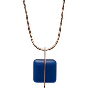 Skagen Ružovo pozlátený oceľový náhrdelník s modrým sklom SKJ1134791 vyobraziť