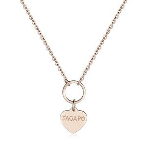 S`Agapõ Ružovo pozlátený náhrdelník s príveskom srdca Happy SHAC41 vyobraziť