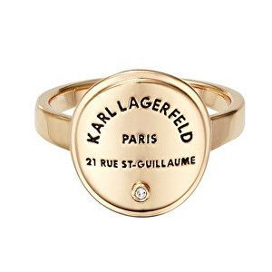 Karl Lagerfeld Štýlový pozlátený prsteň s výrazným logom 554530 52 mm vyobraziť