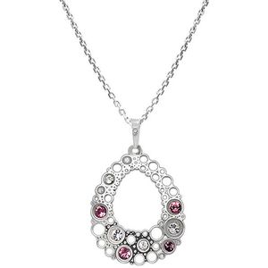 Praqia Elegantný strieborný náhrdelník s kryštálmi KO2001_CU035_45_RH (retiazka, prívesok) vyobraziť