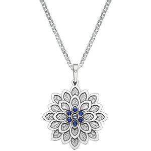 Praqia Strieborný náhrdelník Kvetina s kryštálmi KO2016_CU050_45_RH (retiazka, prívesok) vyobraziť
