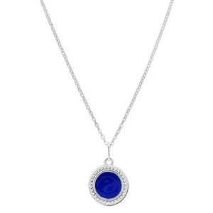 Praqia Módne strieborný náhrdelník s modrým stredom KO5140_BR030_45_RH (retiazka, prívesok) vyobraziť