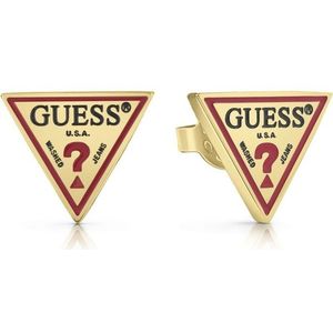 Guess Pozlátené trojuholníkové náušnice s logom UBE29052 vyobraziť