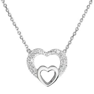 Evolution Group Strieborný náhrdelník srdce s kryštálmi Swarovski 32032.1 vyobraziť