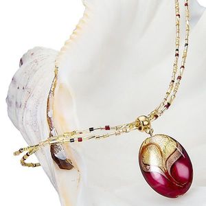 Lampglas Elegantný náhrdelník Red Sea s perlou Lampglas s 24 karátovým zlatom NP25 vyobraziť