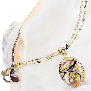 Lampglas Krásny náhrdelník pre ženy Romantic Roots s perlou Lampglas s 24 karátovým zlatom NP13 vyobraziť