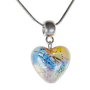 Lampglas Nežný náhrdelník Romantic Heart s perlou Lampglas s rýdzim striebrom NLH6 vyobraziť