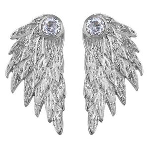 Troli Luxusné oceľové náušnice s anjelským krídlom 2v1 vyobraziť