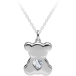 Preciosa Strieborný náhrdelník Shiny Teddy s kubickou zirkónia Preciosa 5326 00 (retiazka, prívesok) vyobraziť