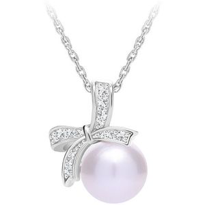 Preciosa Trblietavý strieborný náhrdelník Naurica s riečnou perlou a kubickou zirkónia Preciosa 5310 00 vyobraziť