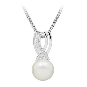 Silver Cat Jemný náhrdelník s perlou a zirkónmi SC397 vyobraziť
