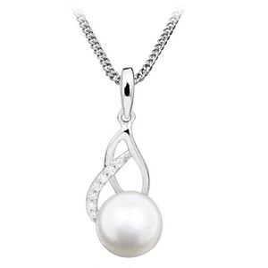 Silver Cat Nežný náhrdelník s perlou a zirkónmi SC404 (retiazka, prívesok) vyobraziť