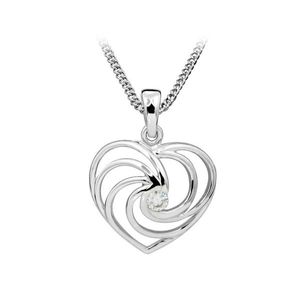 Silver Cat Romantický srdiečkový náhrdelník so zirkónom SC408 vyobraziť