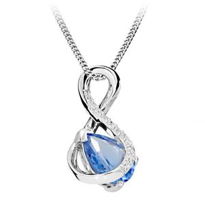 Silver Cat Módne náhrdelník s modrým spinely a zirkónmi SC411 vyobraziť