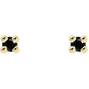 PDPAOLA Minimalistické náušnice zo striebra s čiernymi zirkónmi BLACK ESSENTIA Gold AR01-093-U vyobraziť