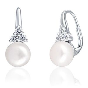JwL Luxury Pearls Luxusné strieborné náušnice s pravou perlou a zirkónmi JL0641 vyobraziť